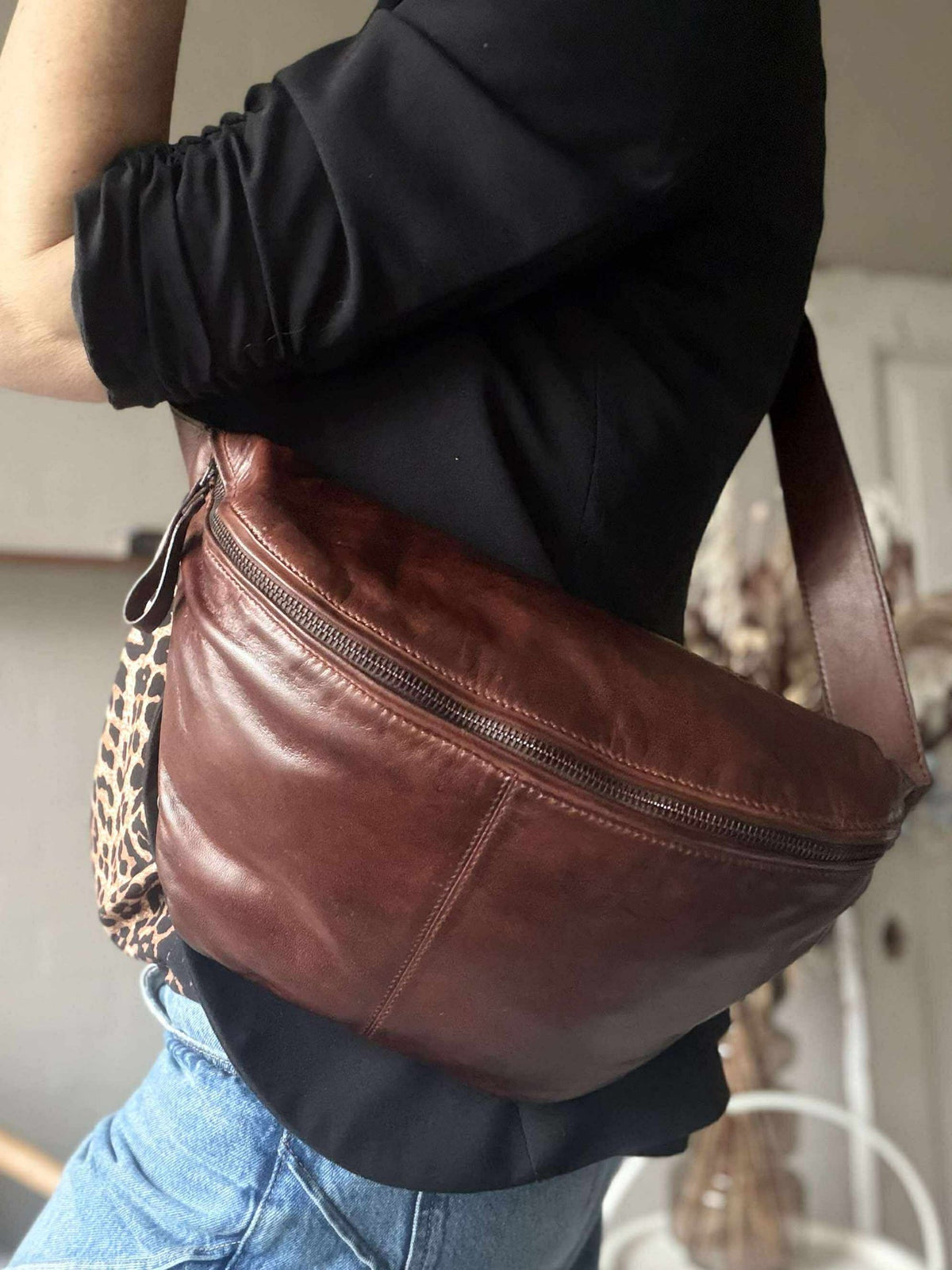 Sac banane Olivia Dark Cognac