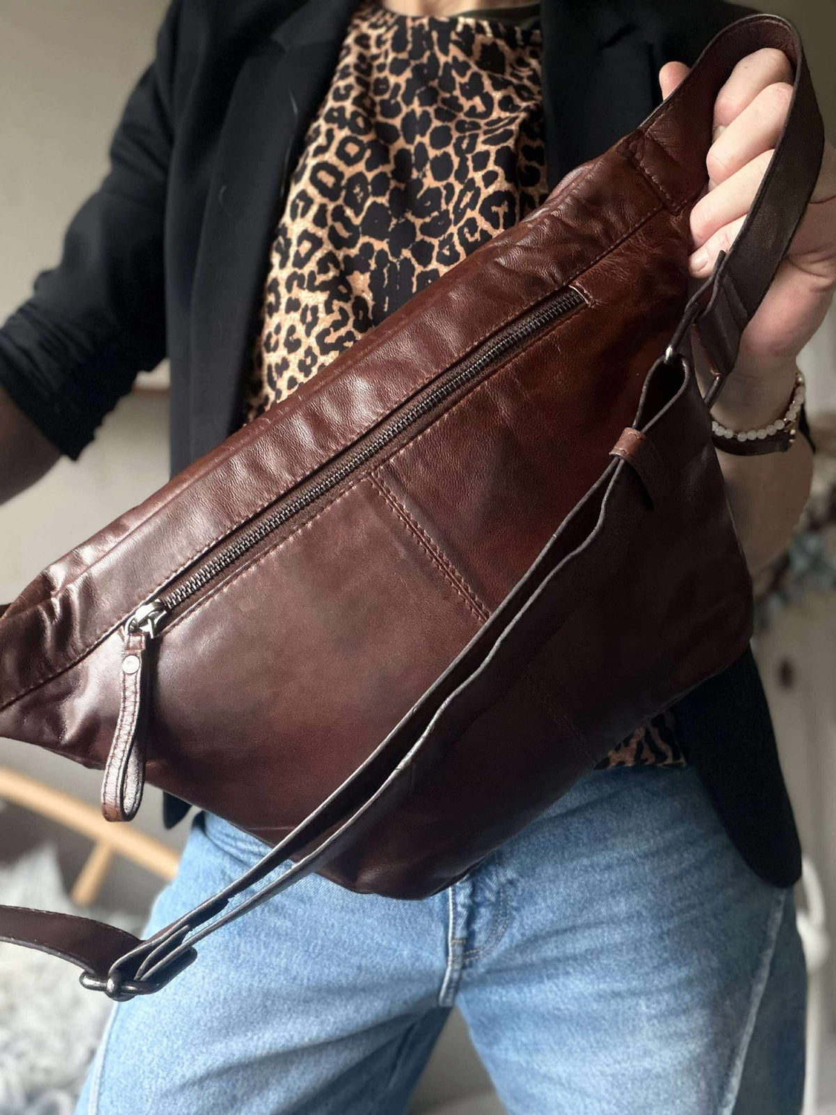 Sac banane Olivia Dark Cognac