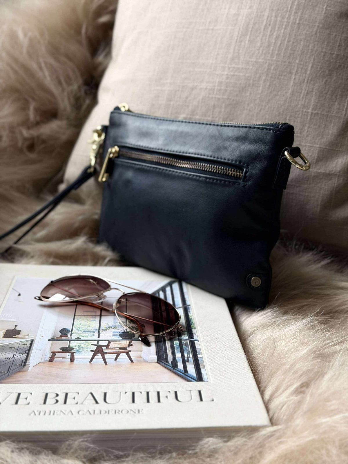 Magnifique clutch en cuir - LADY Midnight Blue