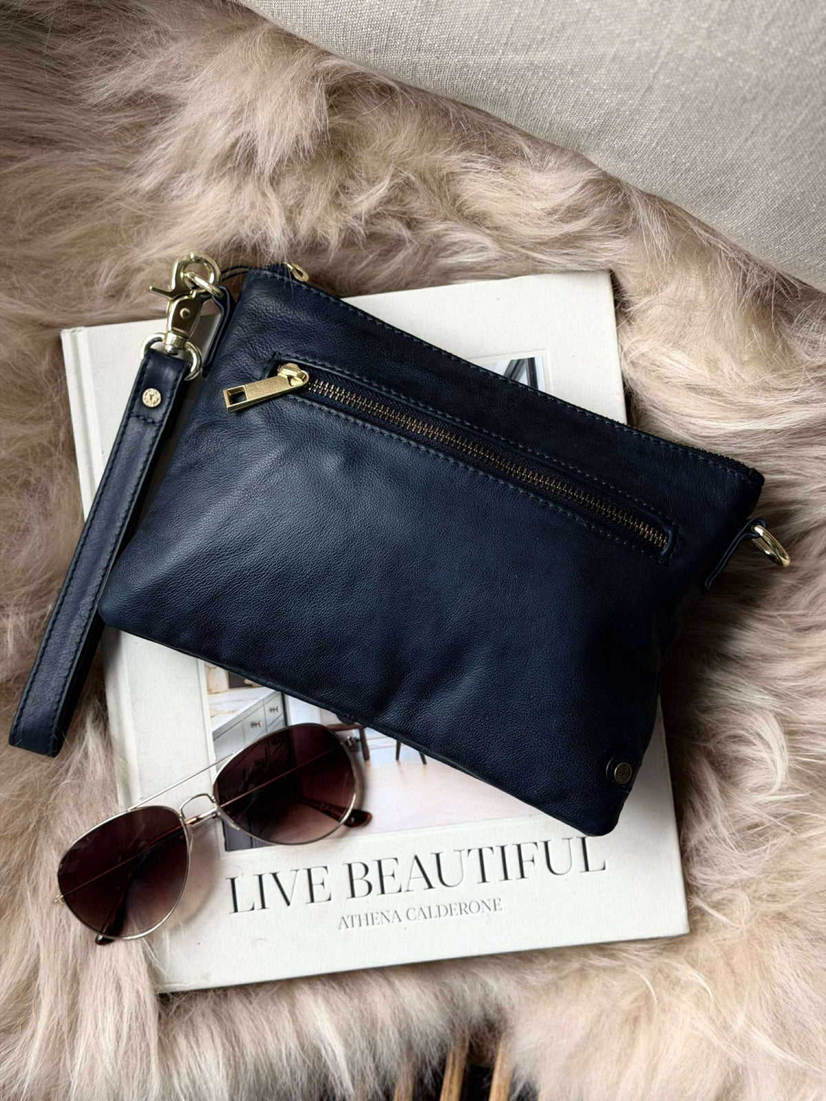 Magnifique clutch en cuir - LADY Midnight Blue