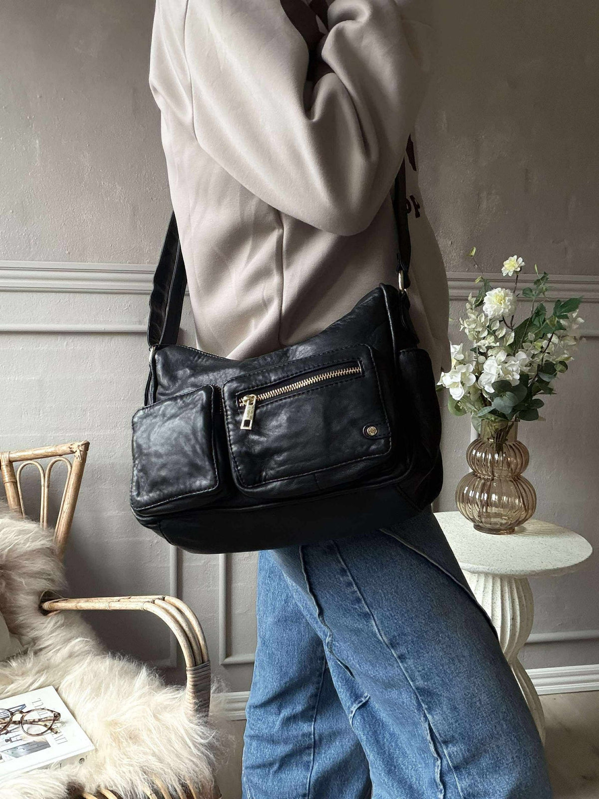 Sac bandoulière Sienna - Black gold