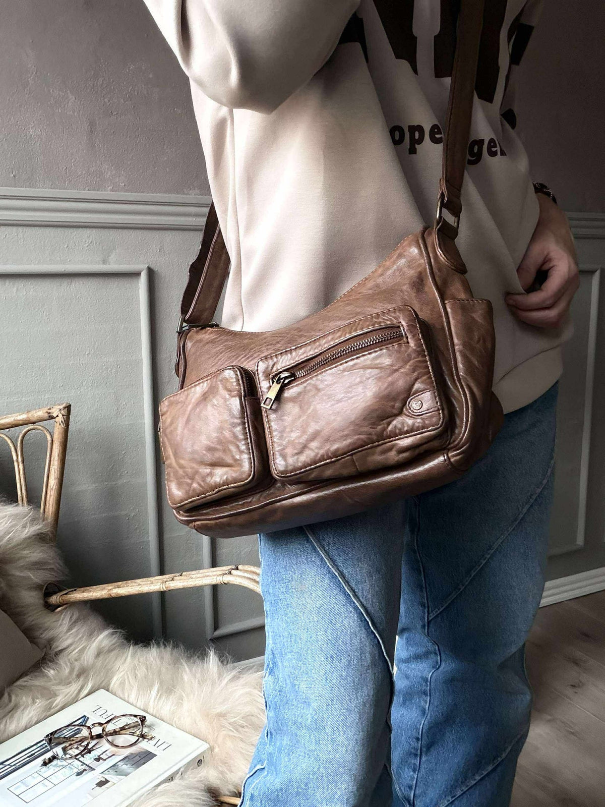 Sac bandoulière Sienna - Chestnut