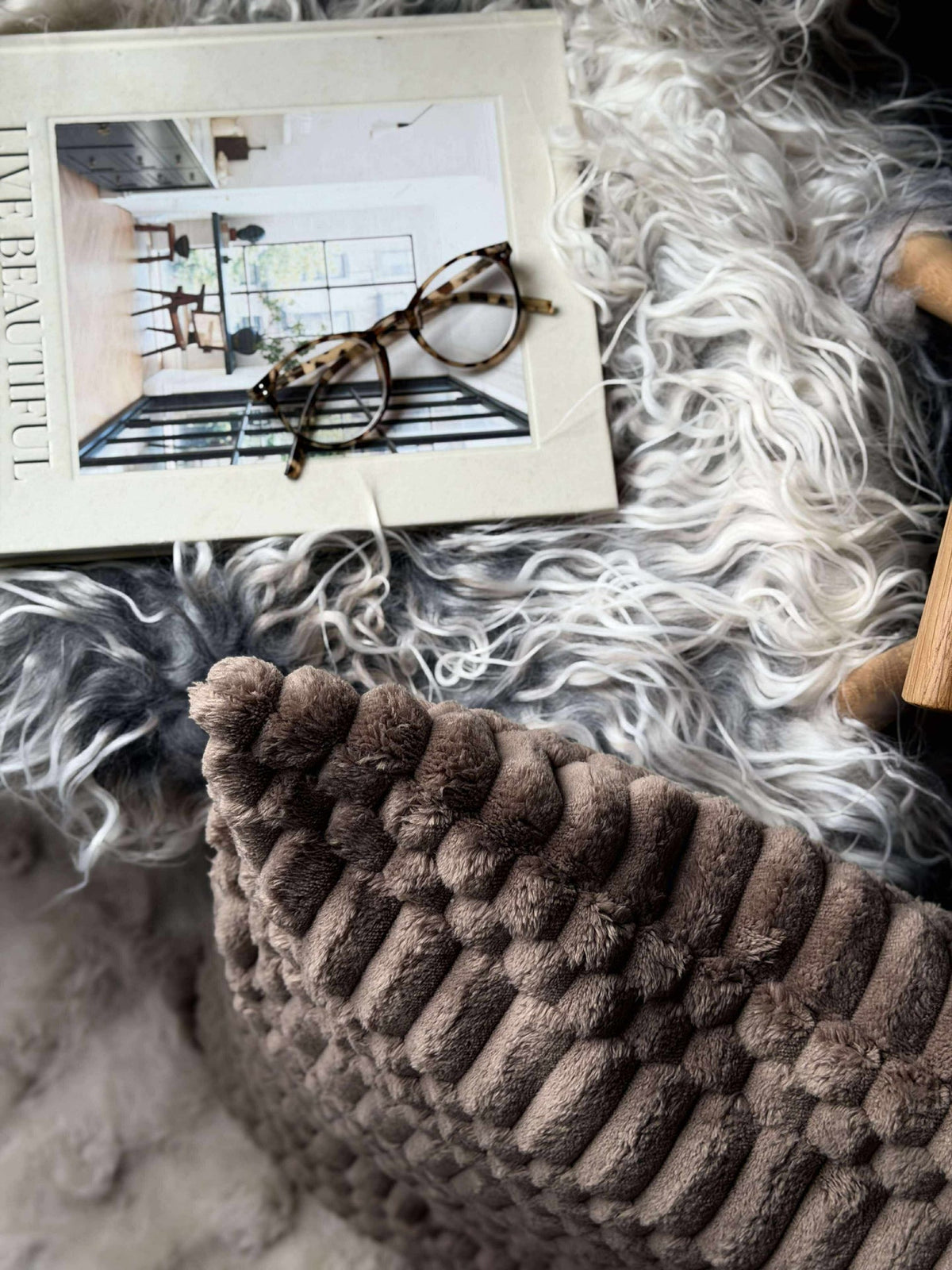 Coussin avec garnissage - Taupe