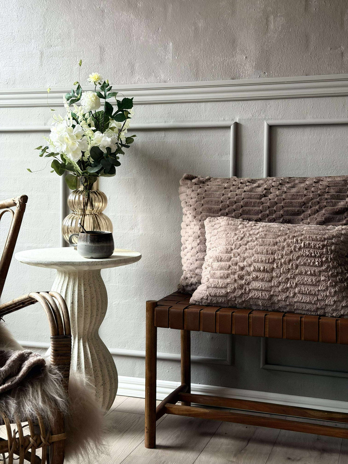 Coussin avec garnissage - Taupe
