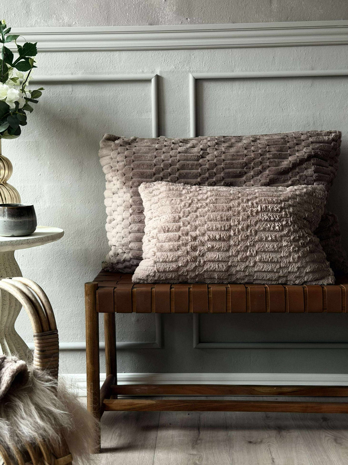 Coussin avec garnissage - Taupe