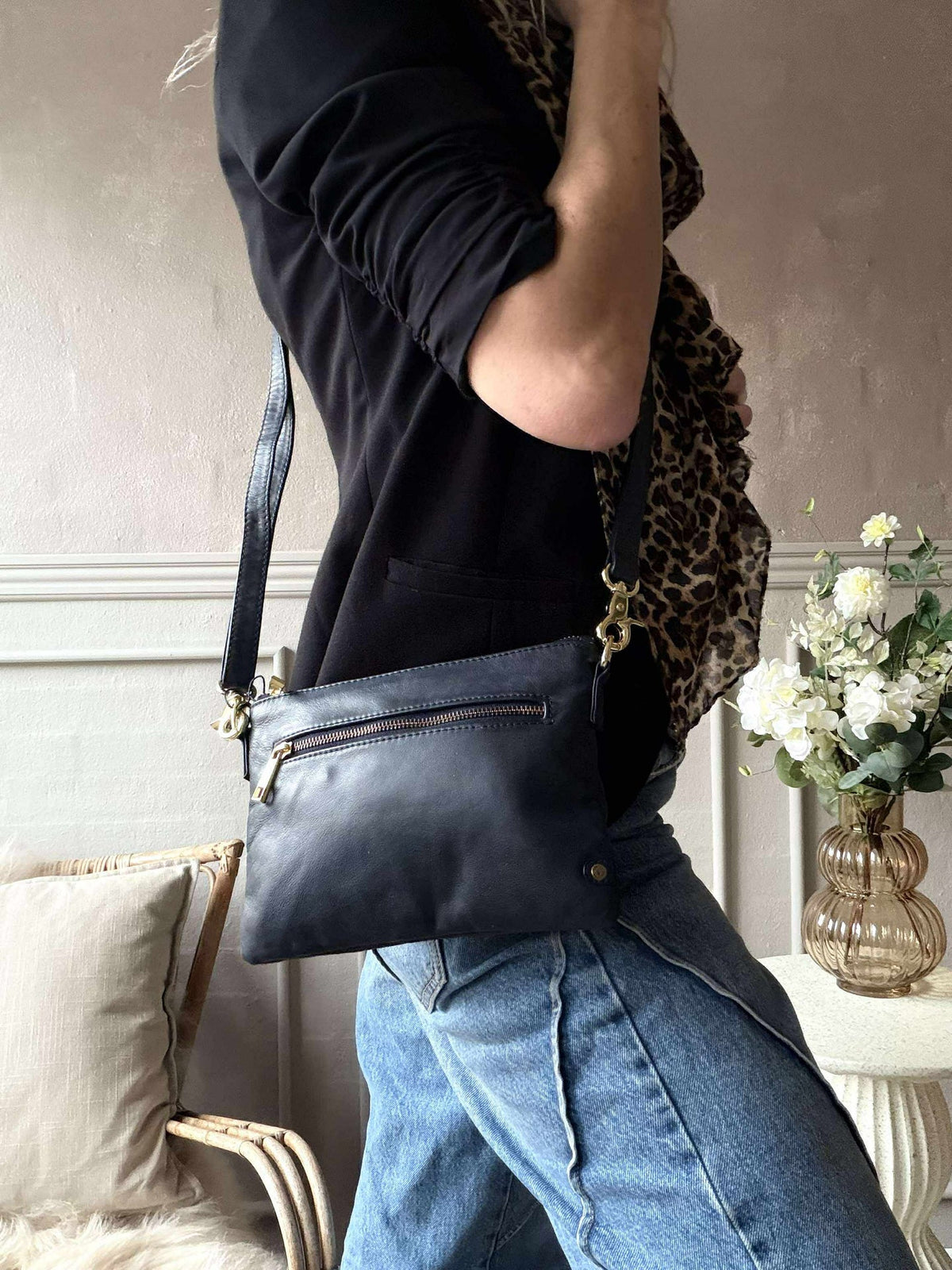 Magnifique clutch en cuir - LADY Midnight Blue