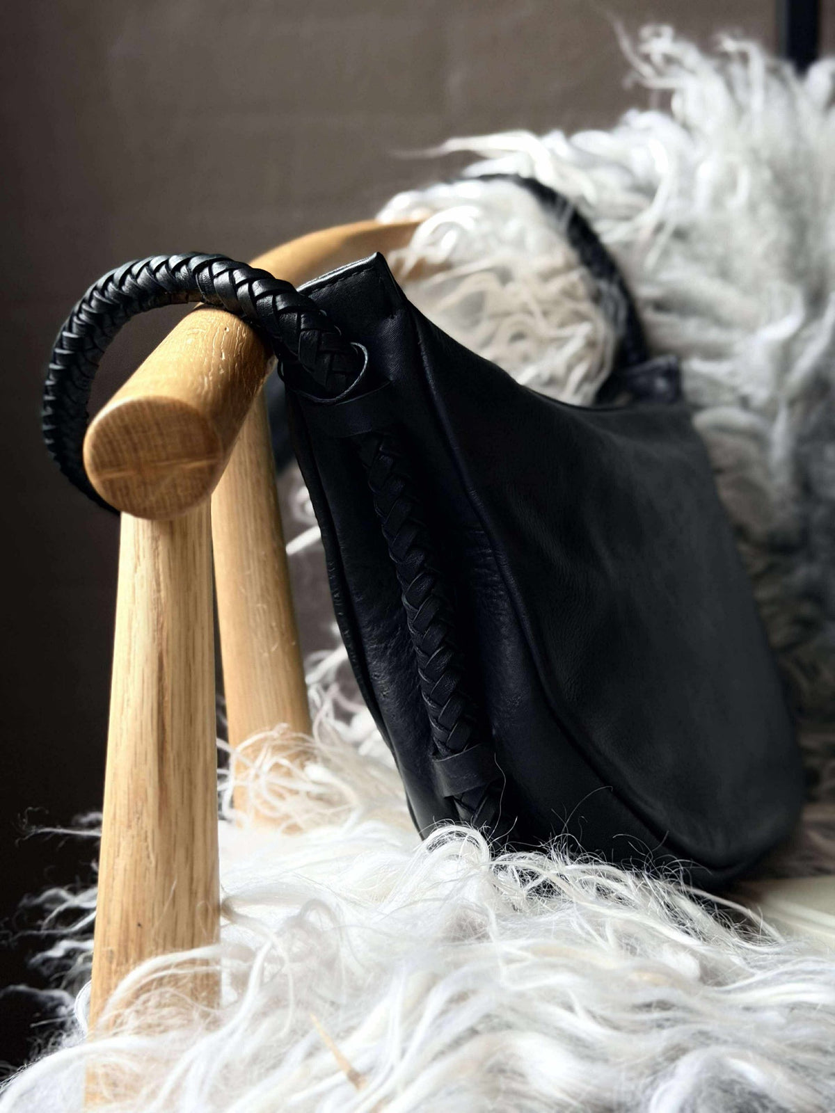 Sac à main avec belle bandoulière tressée - Black