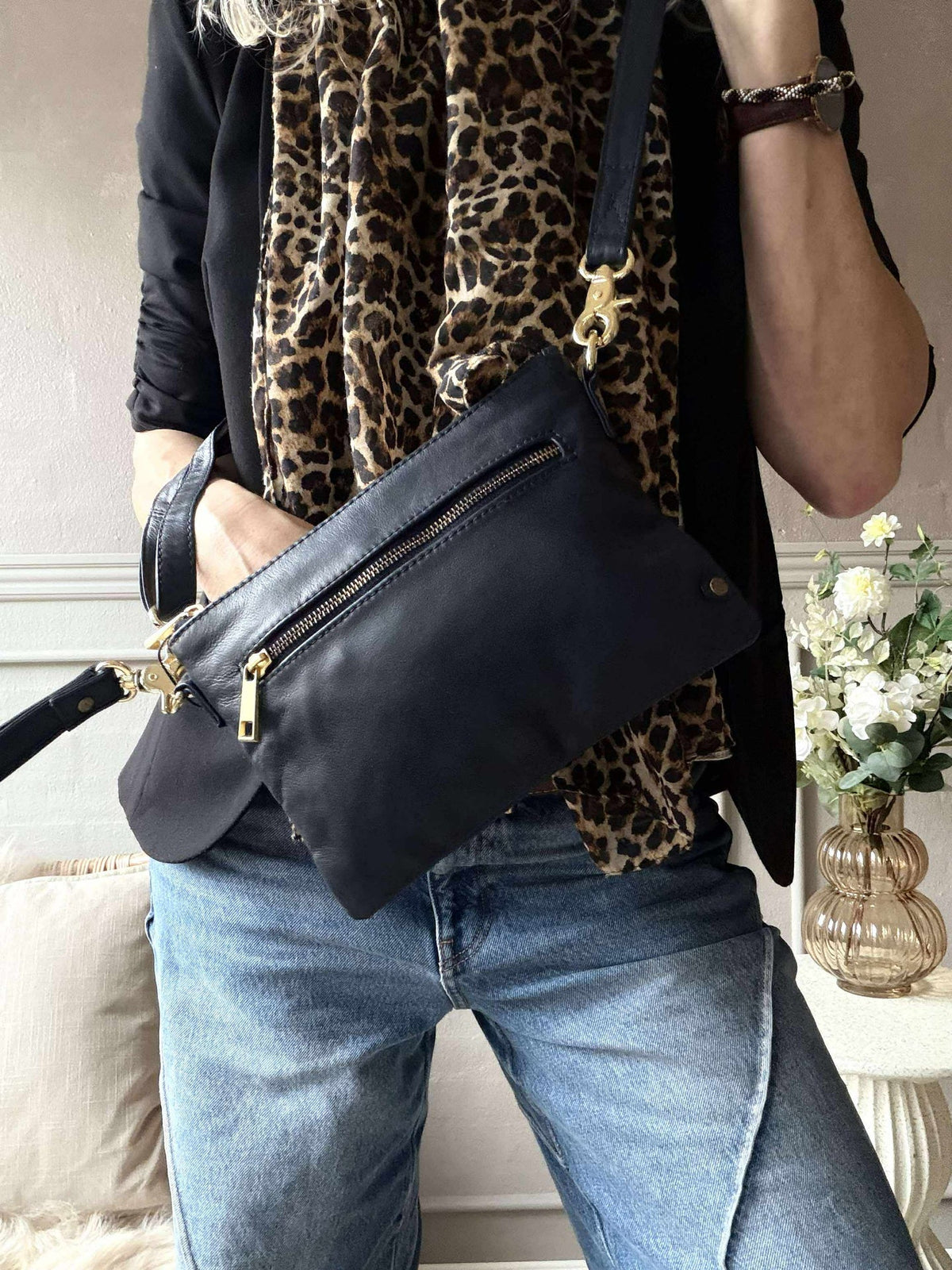 Magnifique clutch en cuir - LADY Midnight Blue