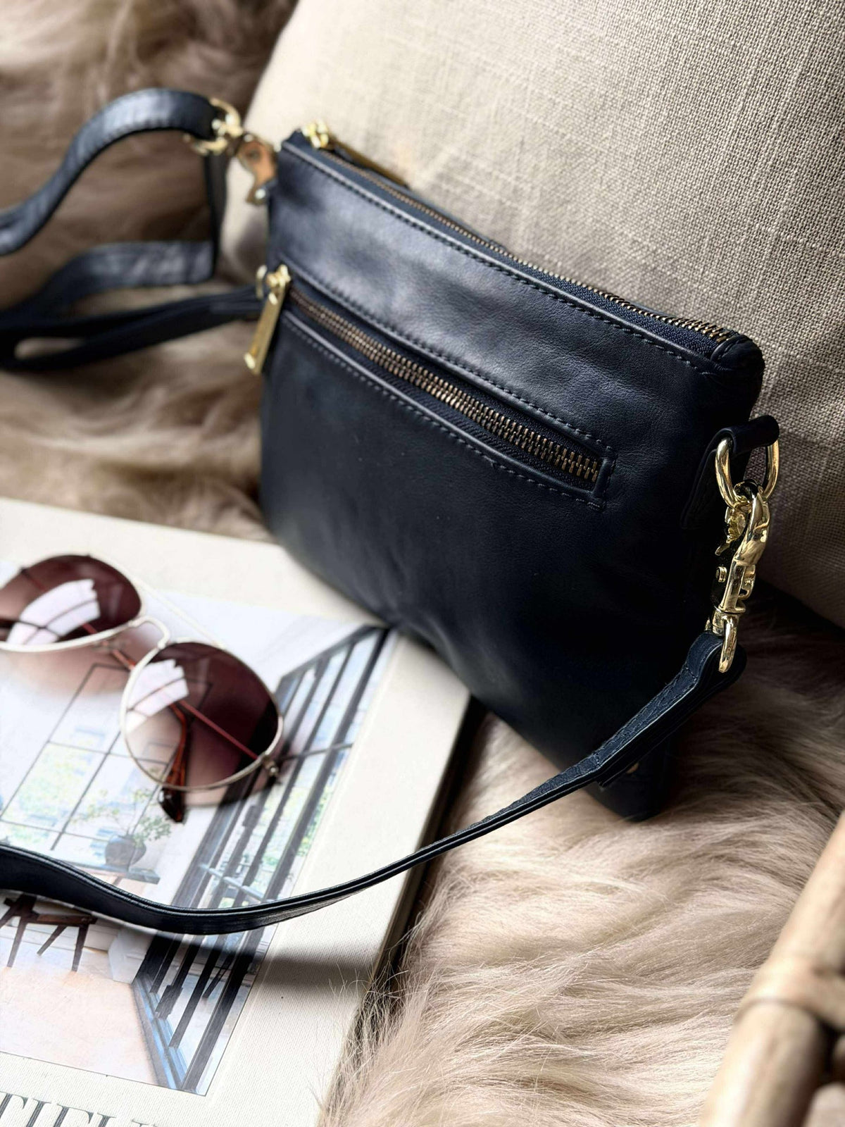 Magnifique clutch en cuir - LADY Midnight Blue