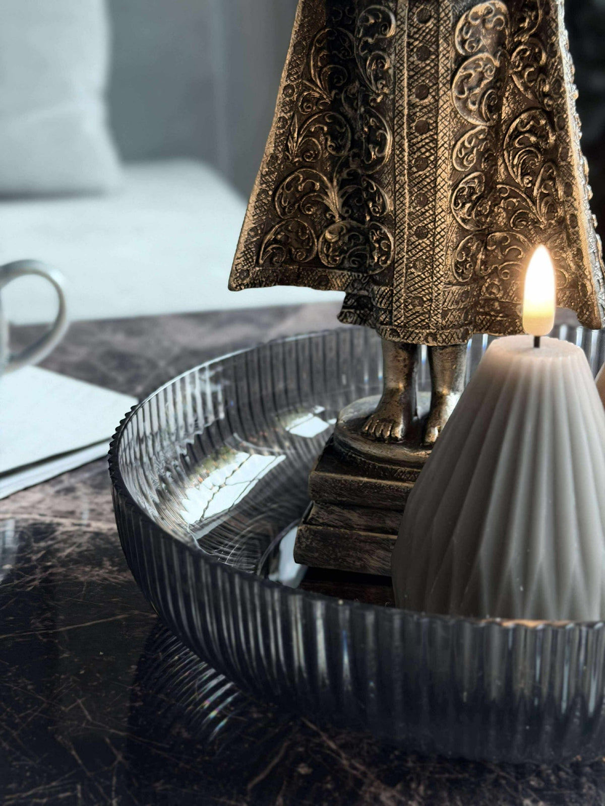 Plateau pour déco ou aliments - Gris