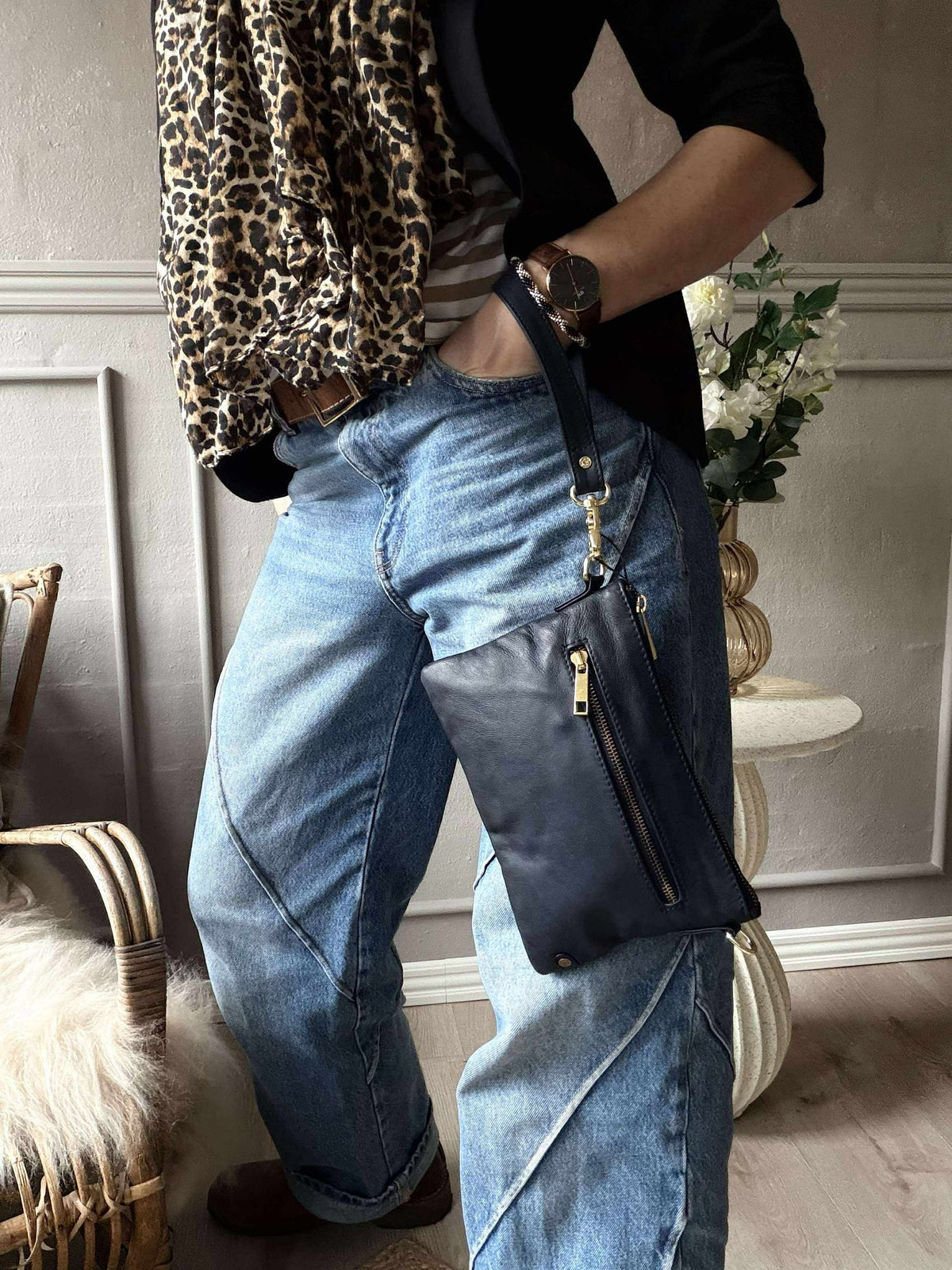 Magnifique clutch en cuir - LADY Midnight Blue