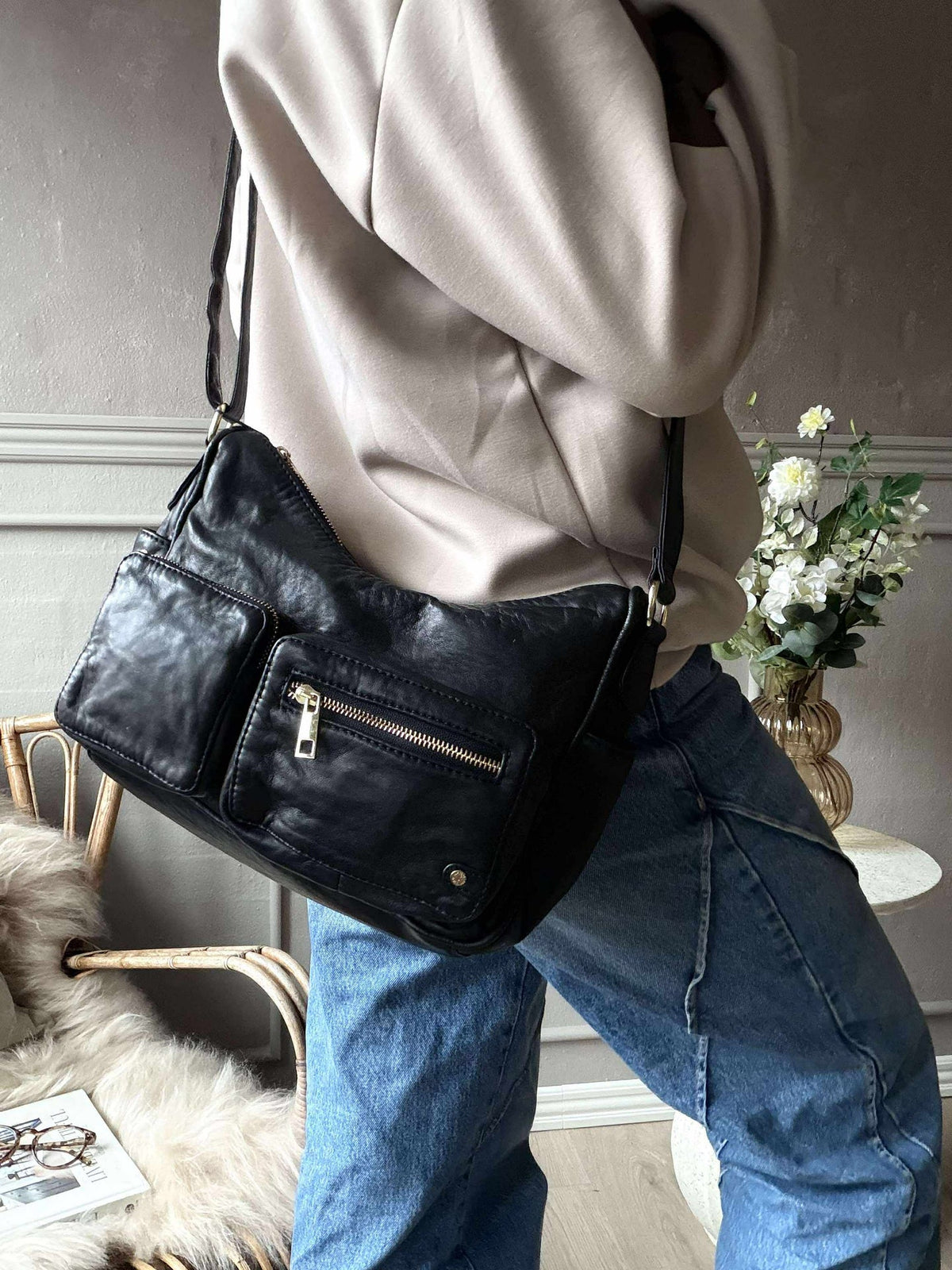 Sac bandoulière Sienna - Black gold