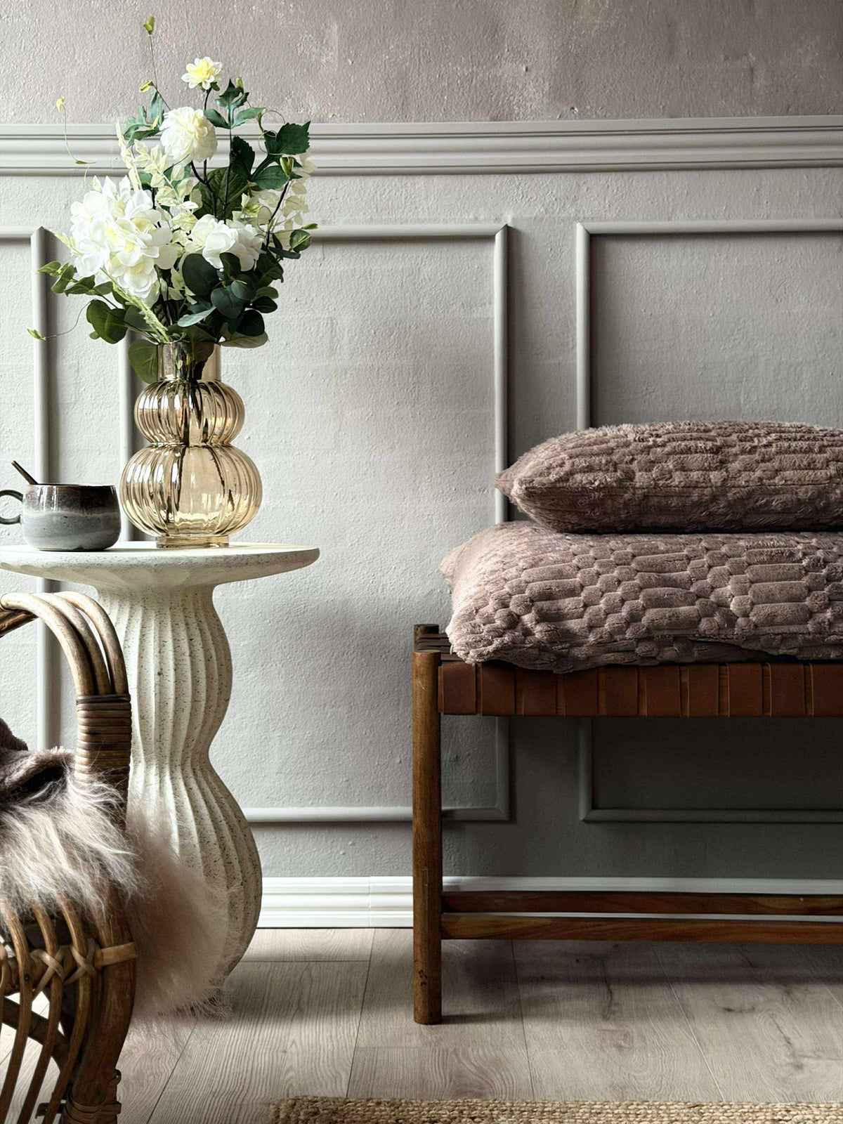 Coussin avec garnissage - Taupe