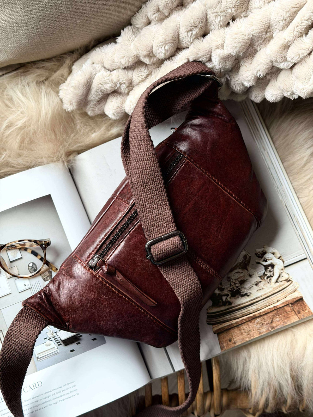 Sac banane JUNE - Nouveau cognac foncé
