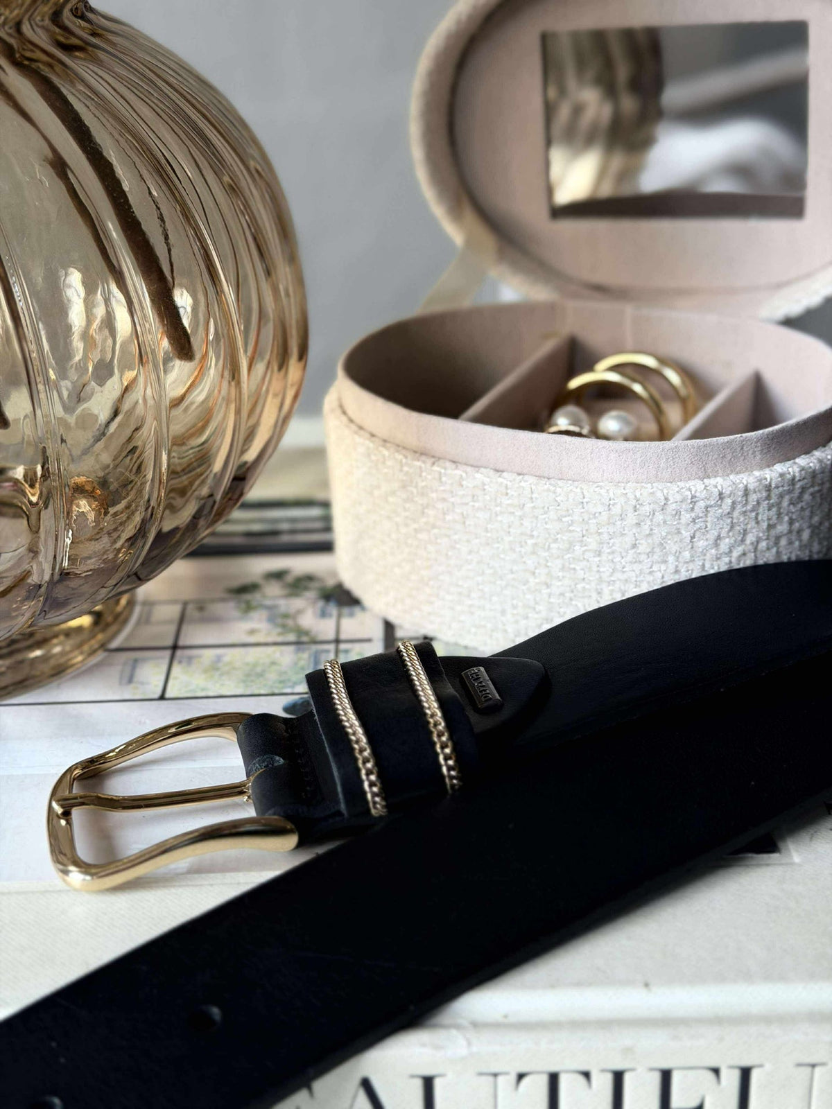 Ceinture en jean - Black / gold