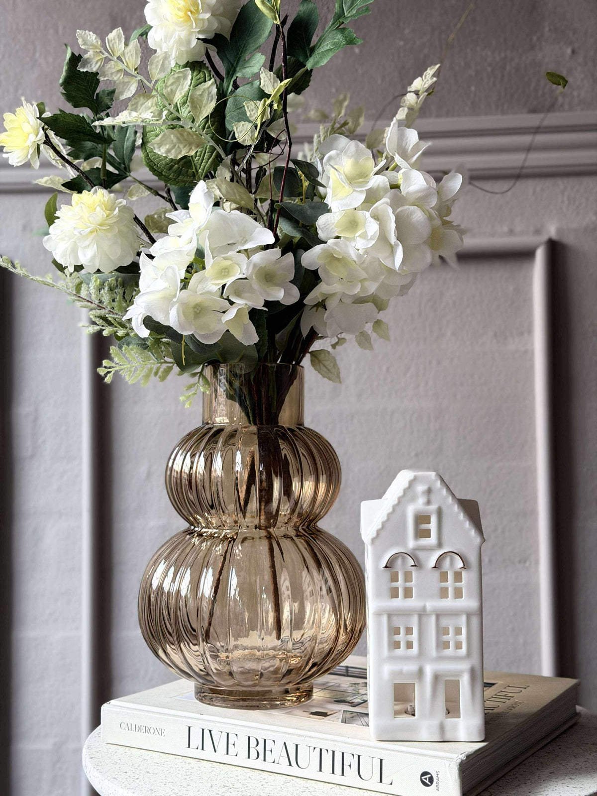Maison lumineuse avec LED - Porcelaine