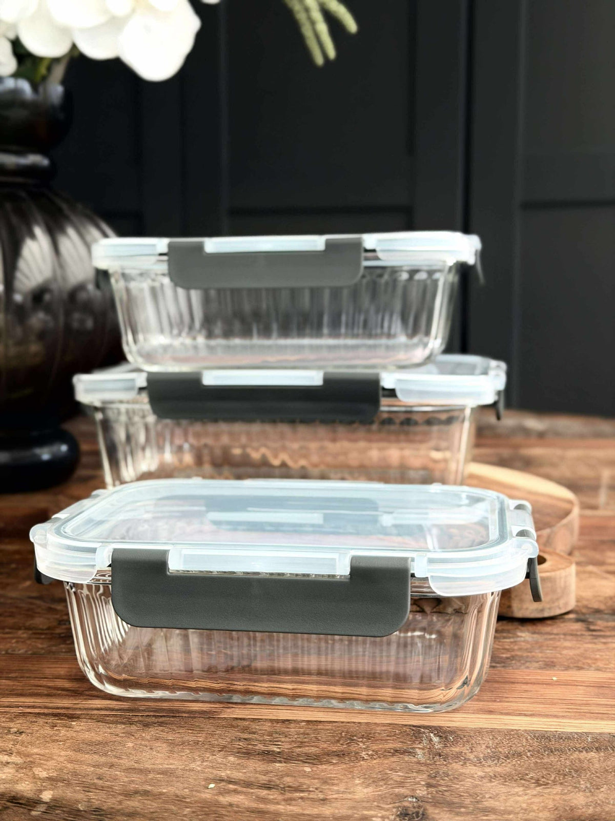 Boîtes de conservation en verre - 3 pcs