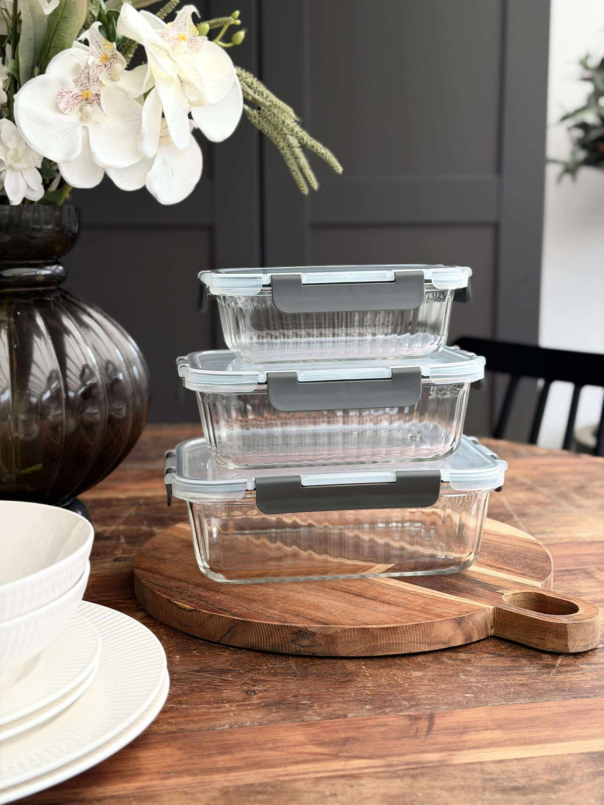 Boîtes de conservation en verre - 3 pcs