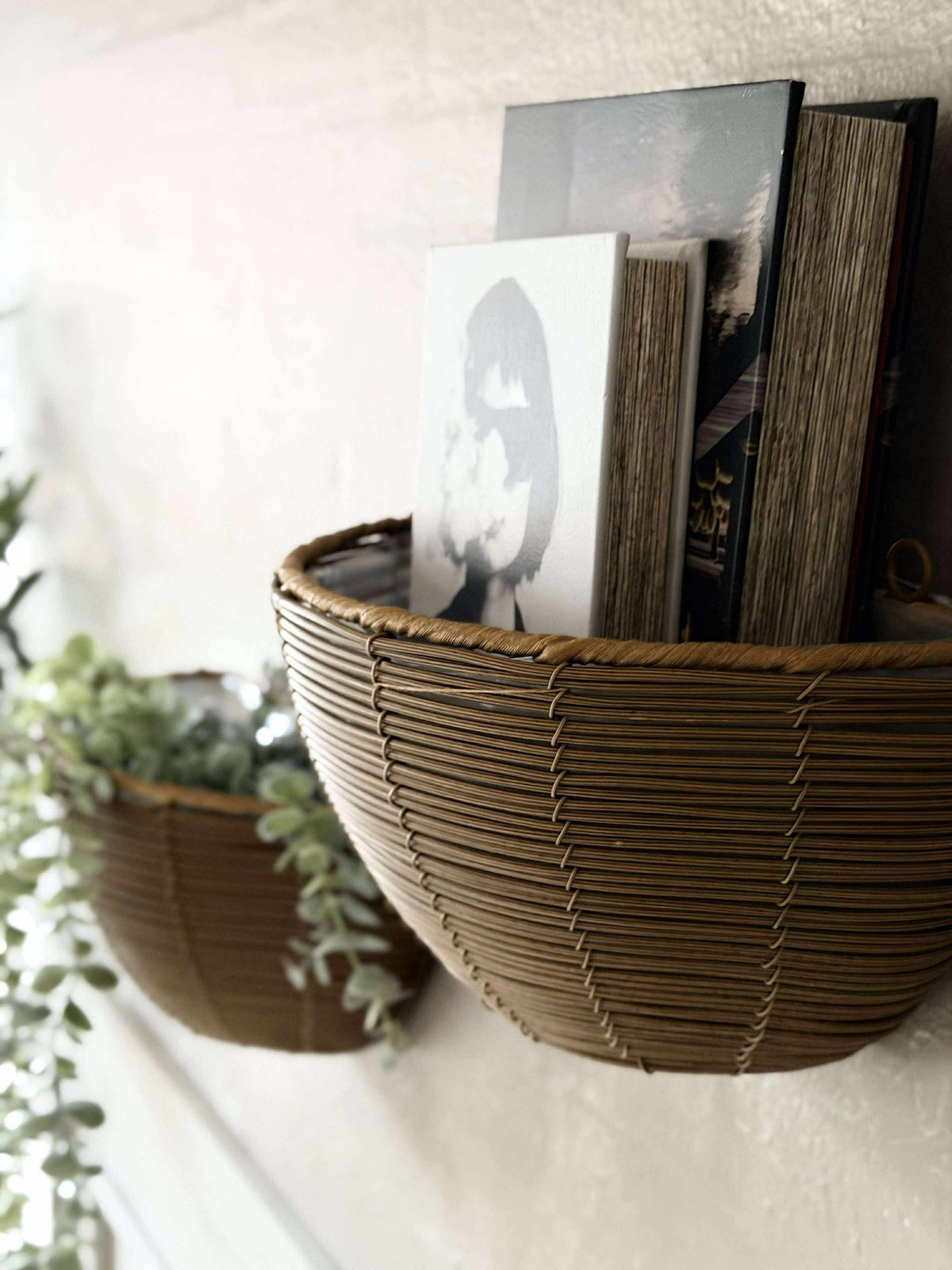 Panier de plante en rotin
