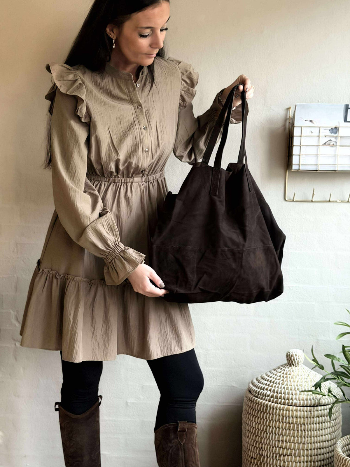 Shopper Julia daim - Dark coffee