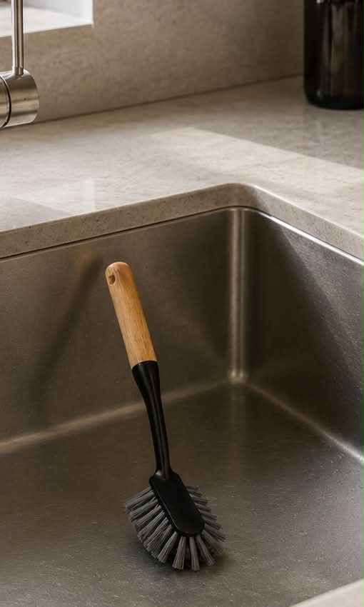Brosse à vaisselle avec manche en bambou