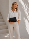 Clutch avec motif perforé - black