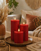 Bougies LED rouges - Lot de 3 pièces avec télécommande