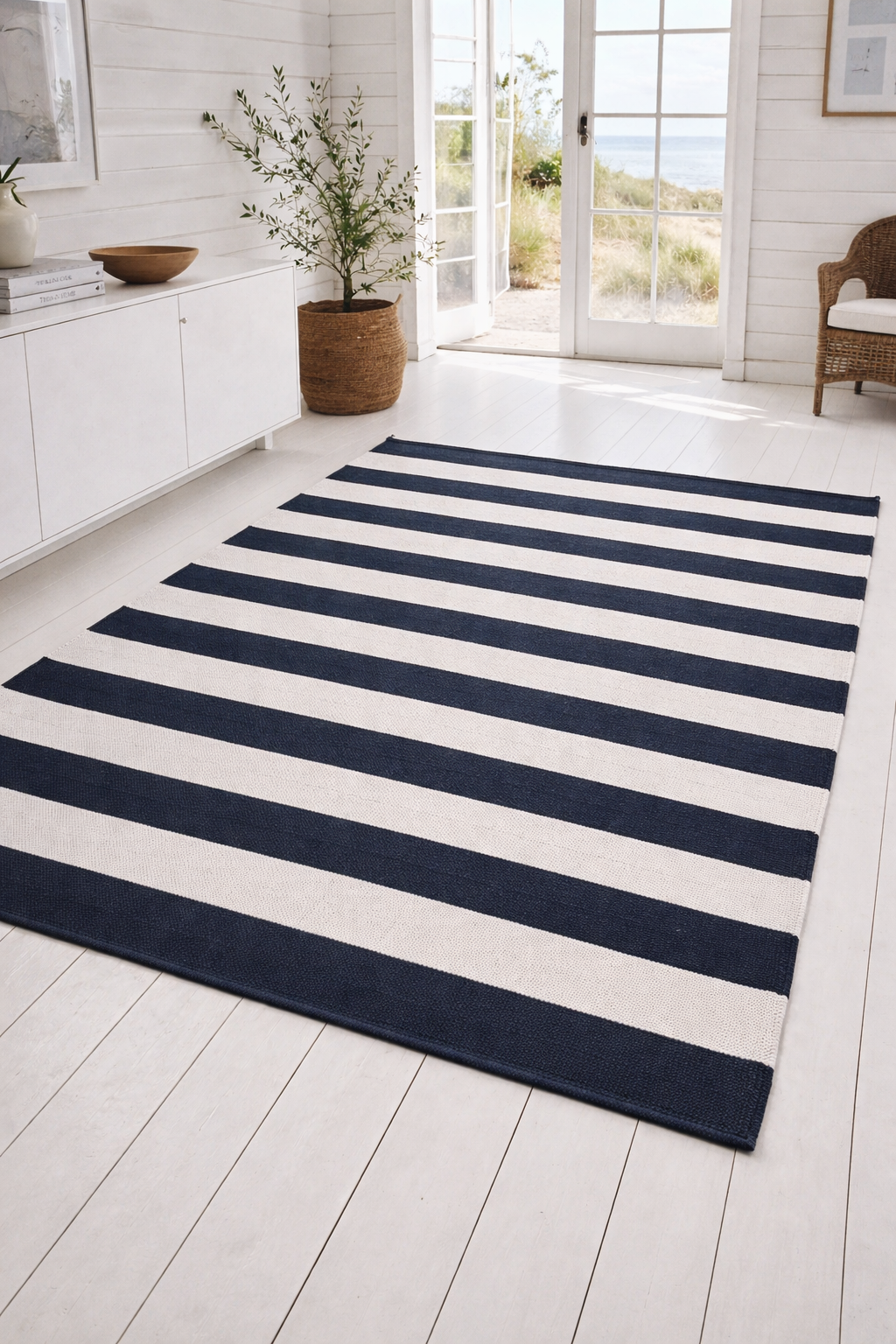 Tapis de sol BRED STRIB - 140x200 cm anthracite / naturel