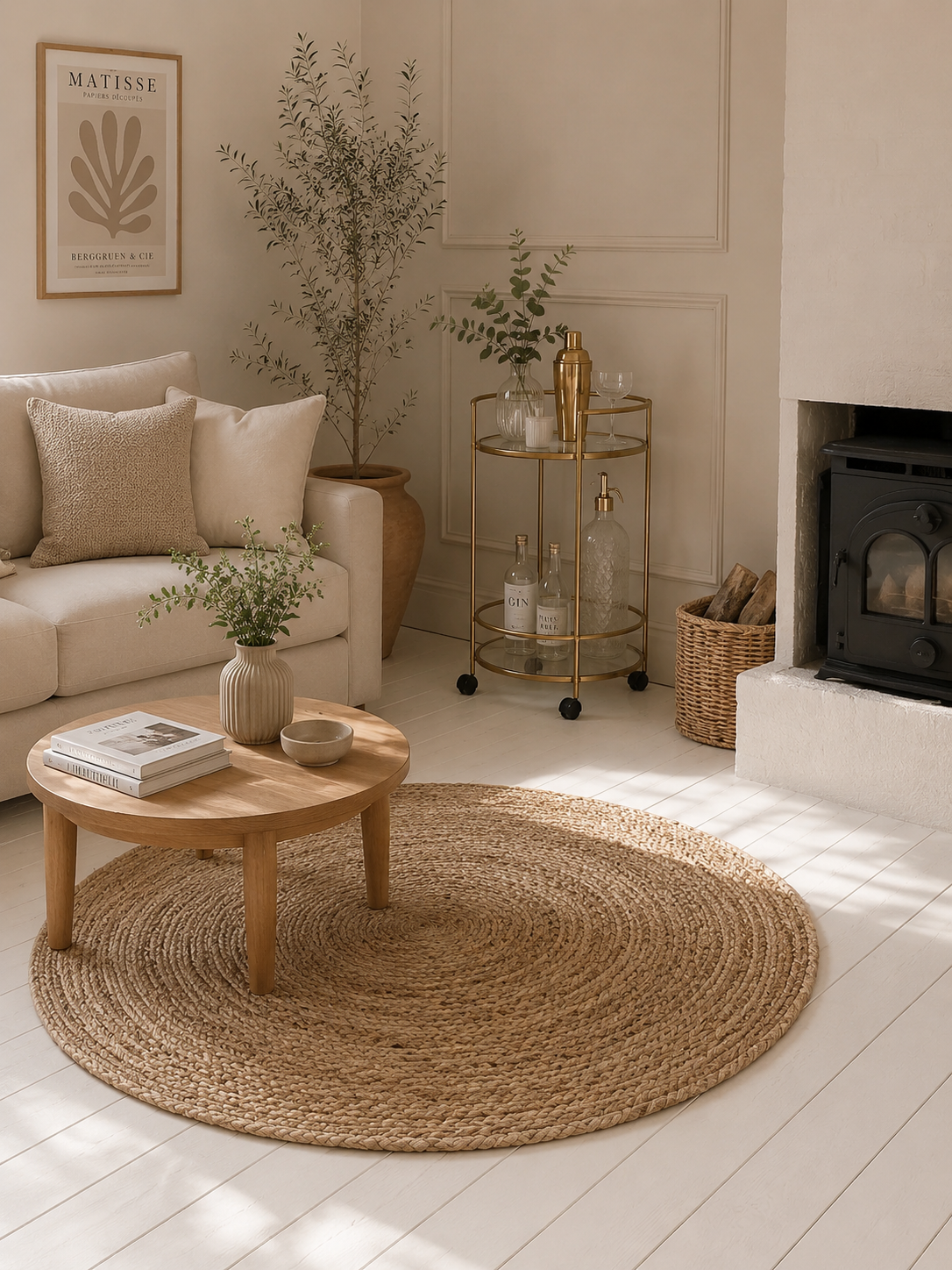 Tapis en jute Dia 120 cm