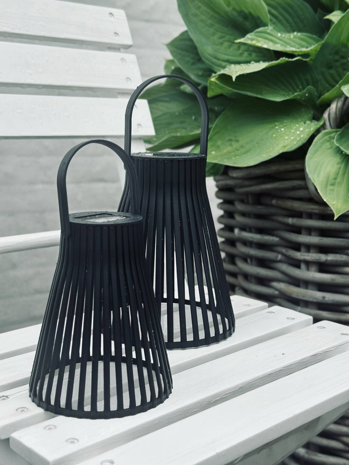 Lanterne avec cellules solaires - GARDEN BLACK 14cm