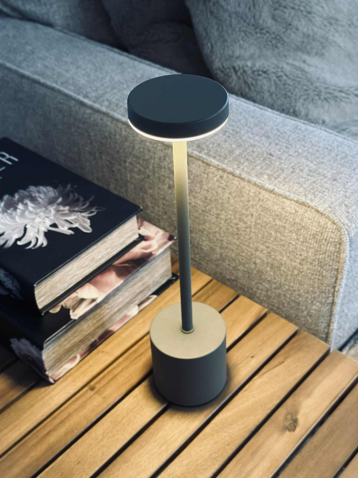 Lampe de table LED KELLY Taupe - rechargeable