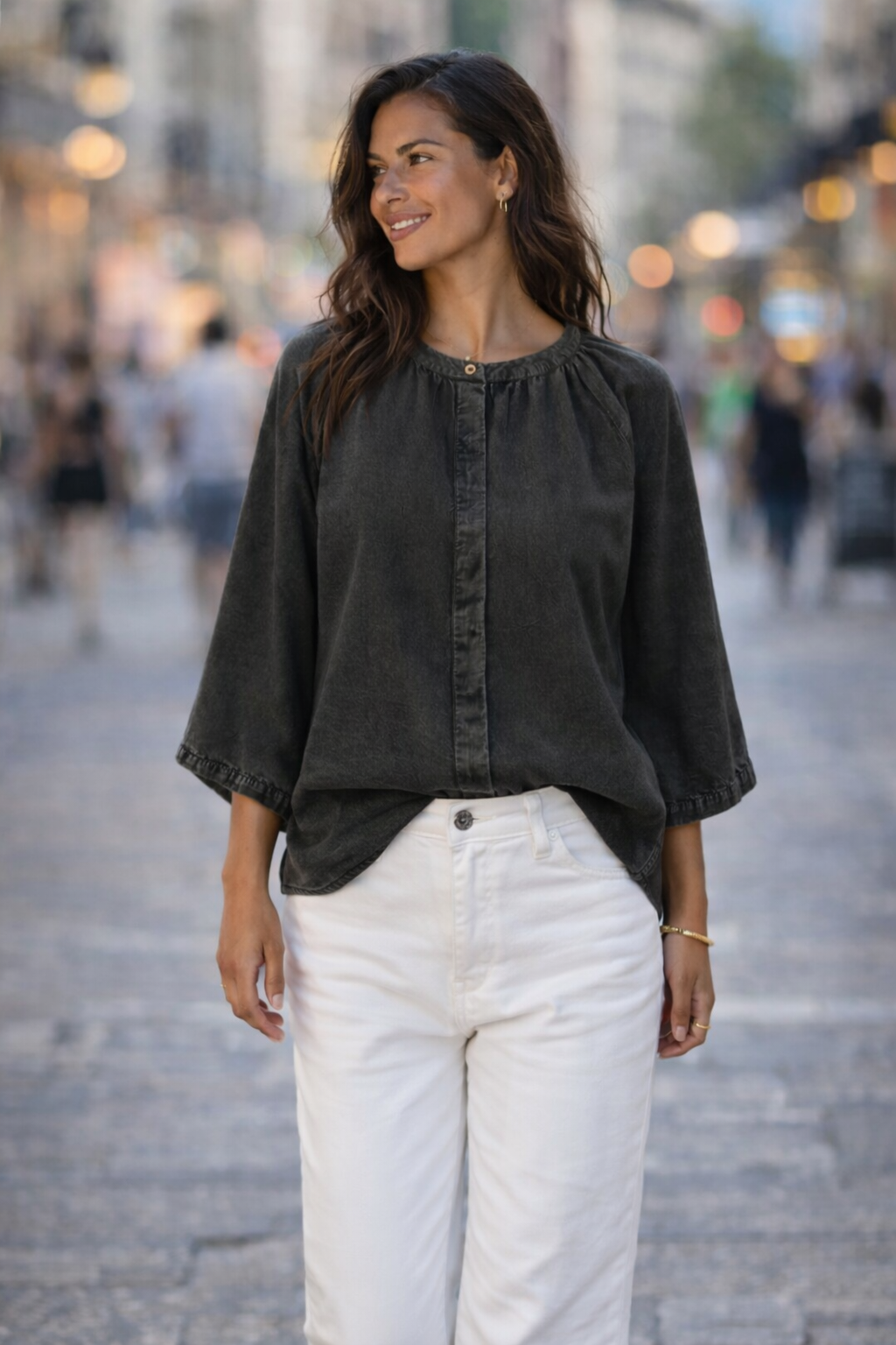 Chemise-blouse Victoria - Gris pierre