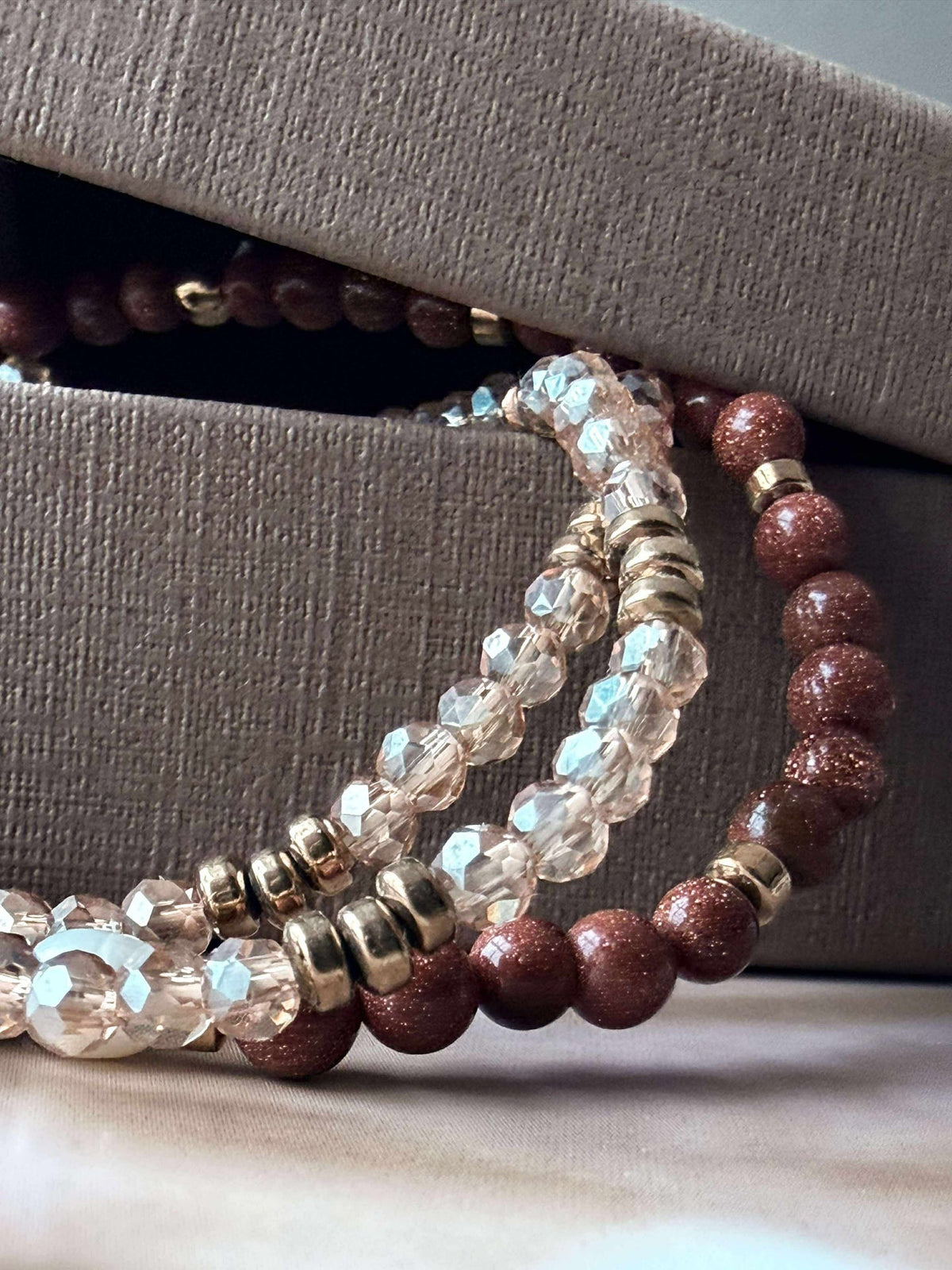 Bracelets Leah Naturel/Cognac – Lot de 3 pièces
