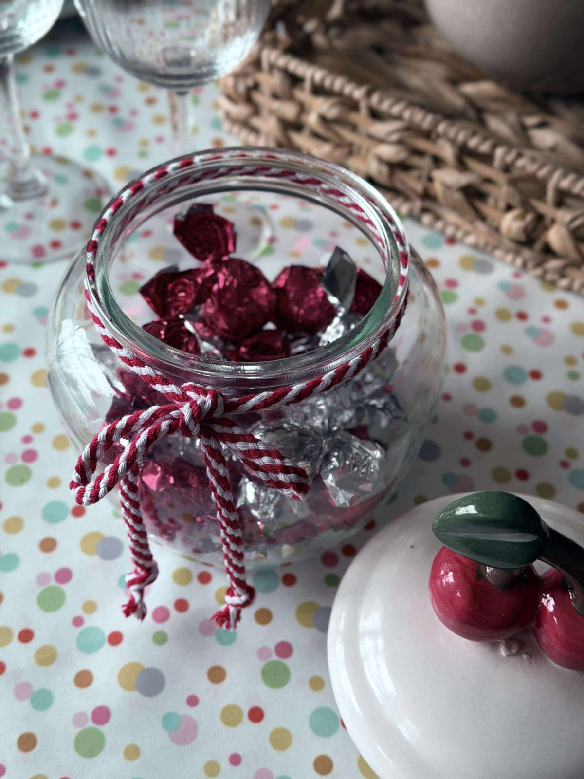 Bocal de rangement avec cerise - 1200 ml