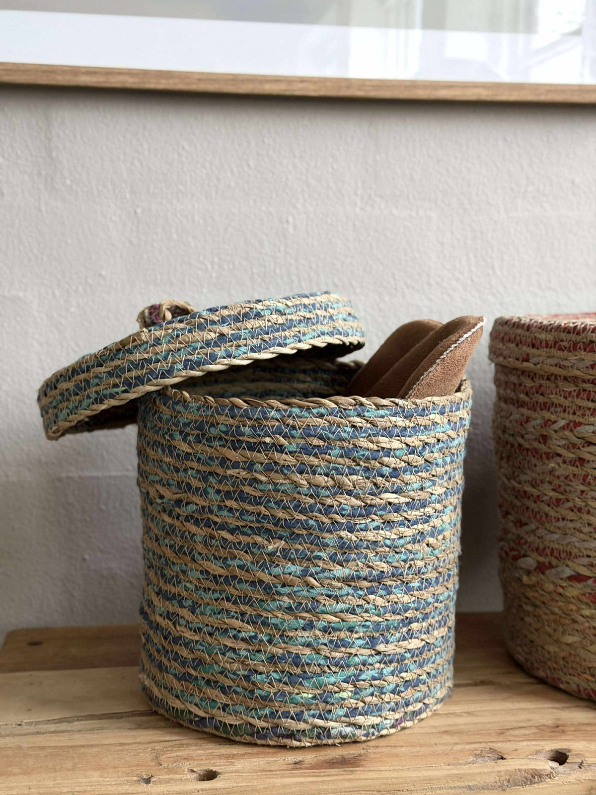 Paniers avec couvercle COLOR - Lot de 3