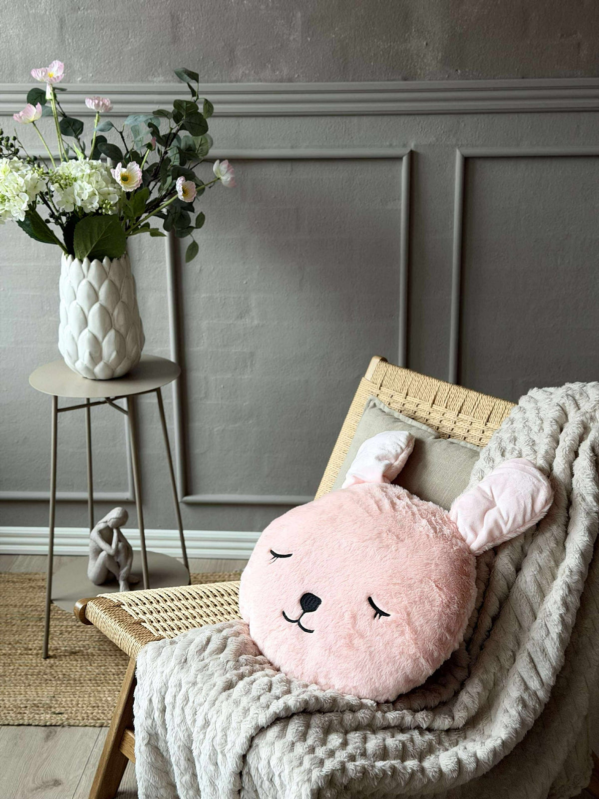 Coussin avec rembourrage - Lapin rose