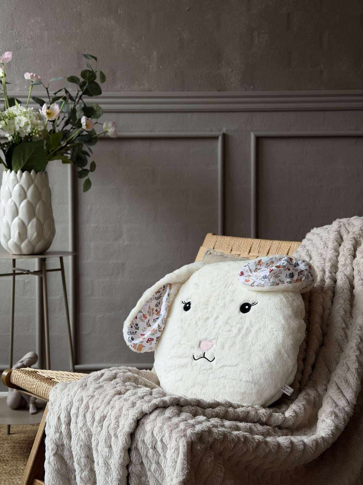 Coussin rembourré - Lapin blanc