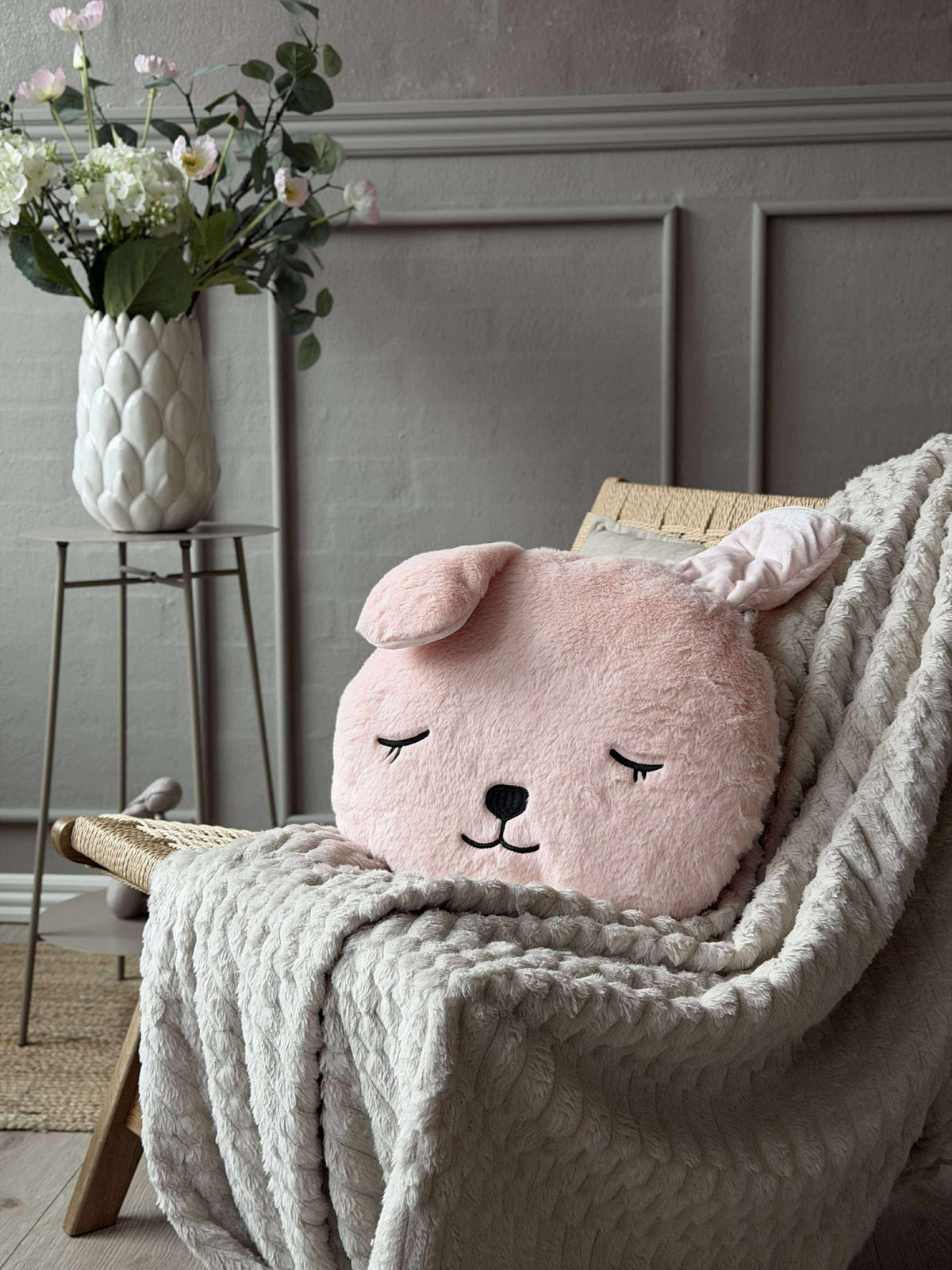 Coussin avec rembourrage - Lapin rose
