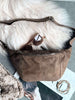 Bumbag JUNE en cuir suédé - Nude brown