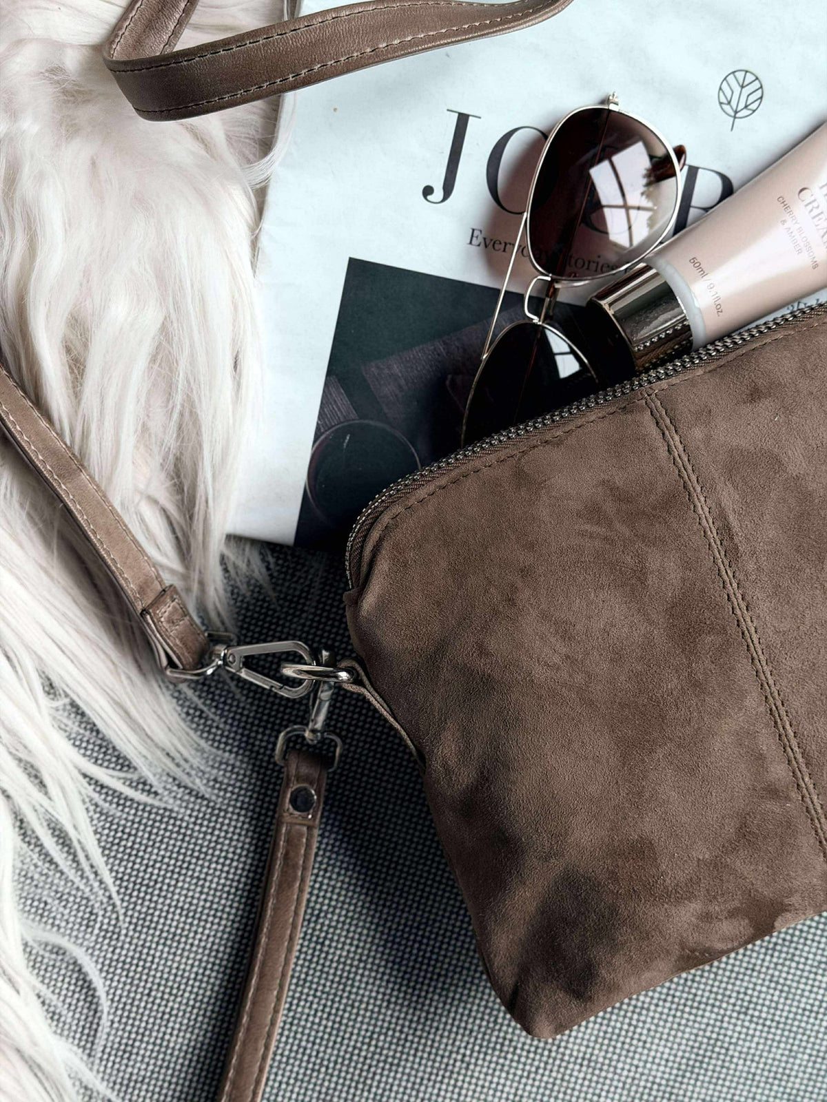 Pochette bandoulière ALICE - Nude brown