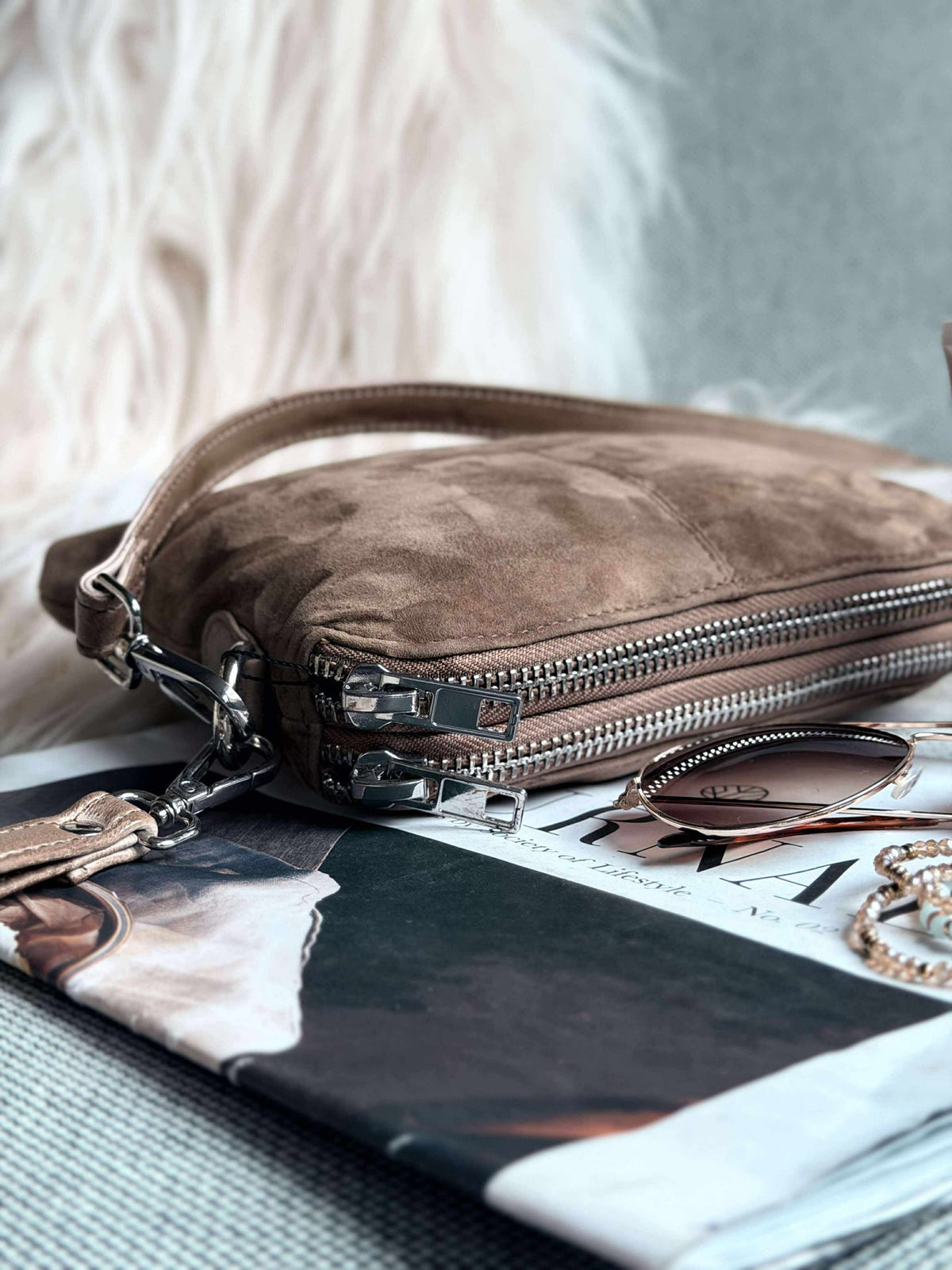 Pochette bandoulière ALICE - Nude brown