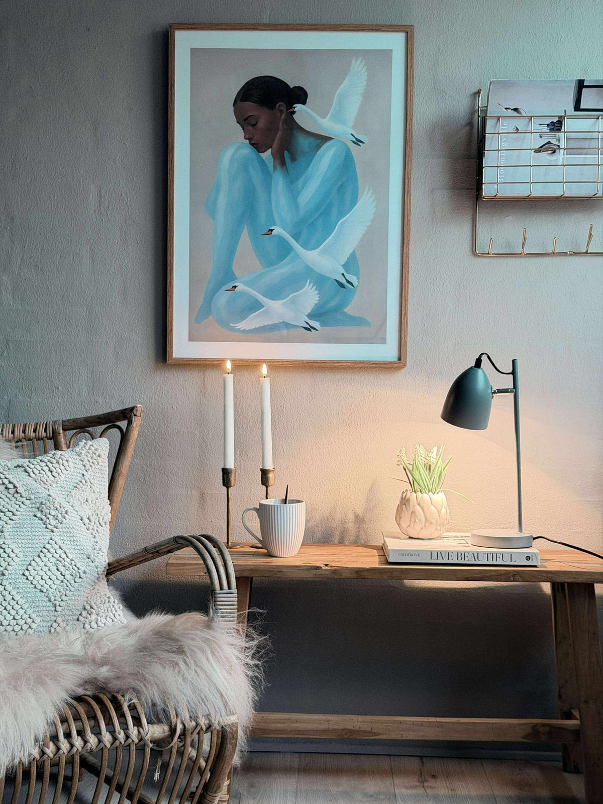 Lampe de table - Métal gris