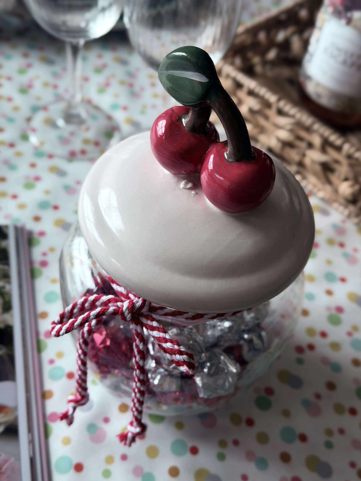 Bocal de rangement avec cerise - 1200 ml