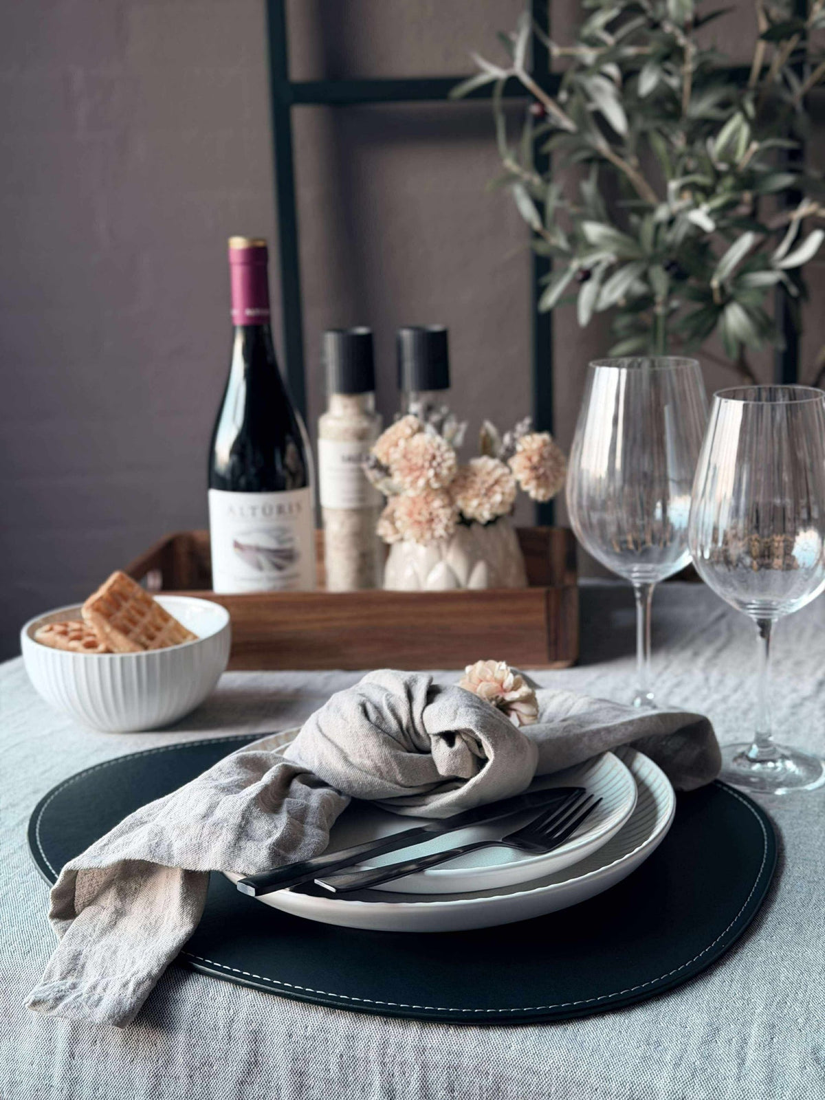 Set de table ovale - Noir