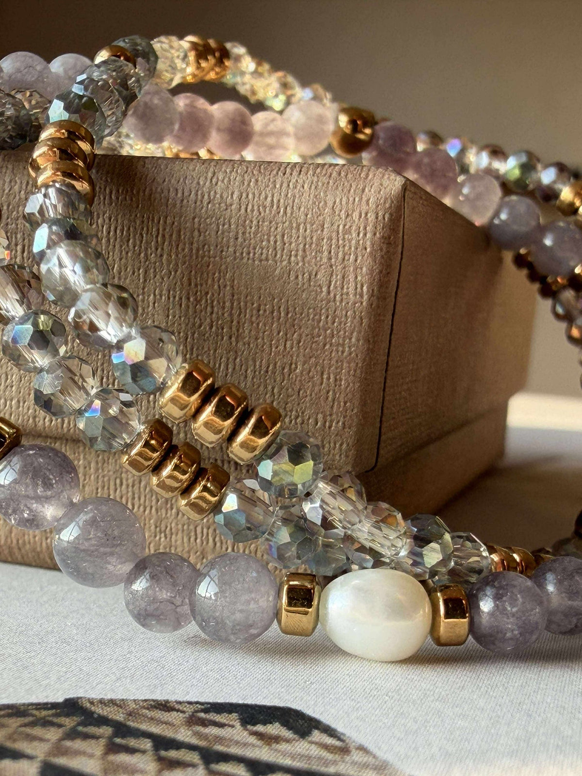 Bracelet Leah Lavande/Stone – Lot de 3 pièces