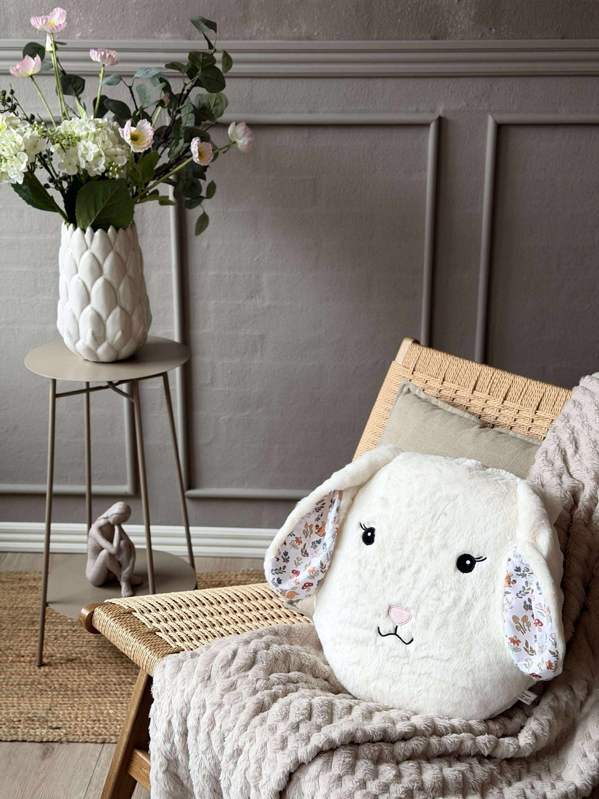 Coussin rembourré - Lapin blanc