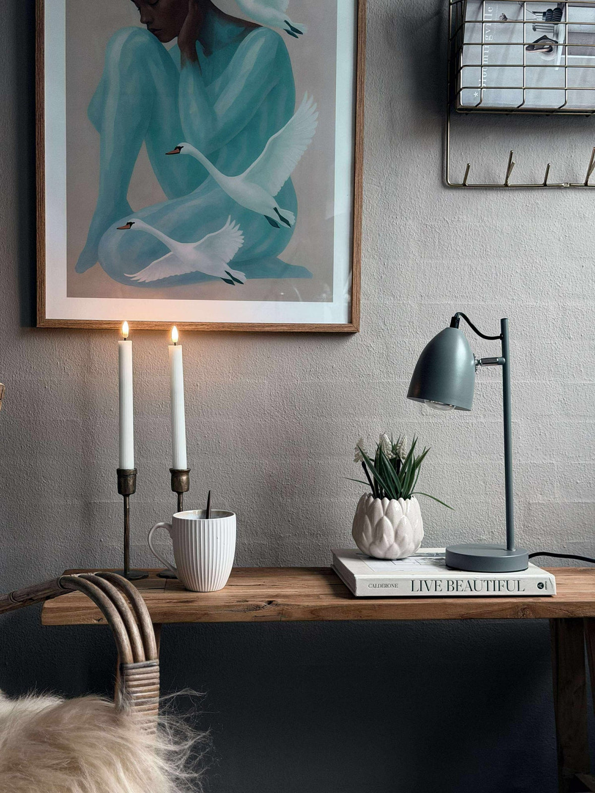 Lampe de table - Métal gris