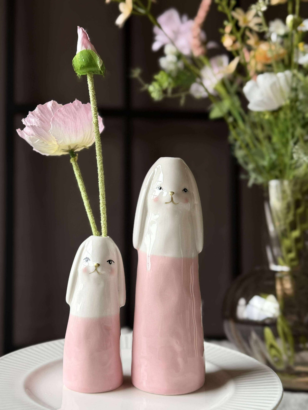 Vase - Lapin rose en plusieurs tailles