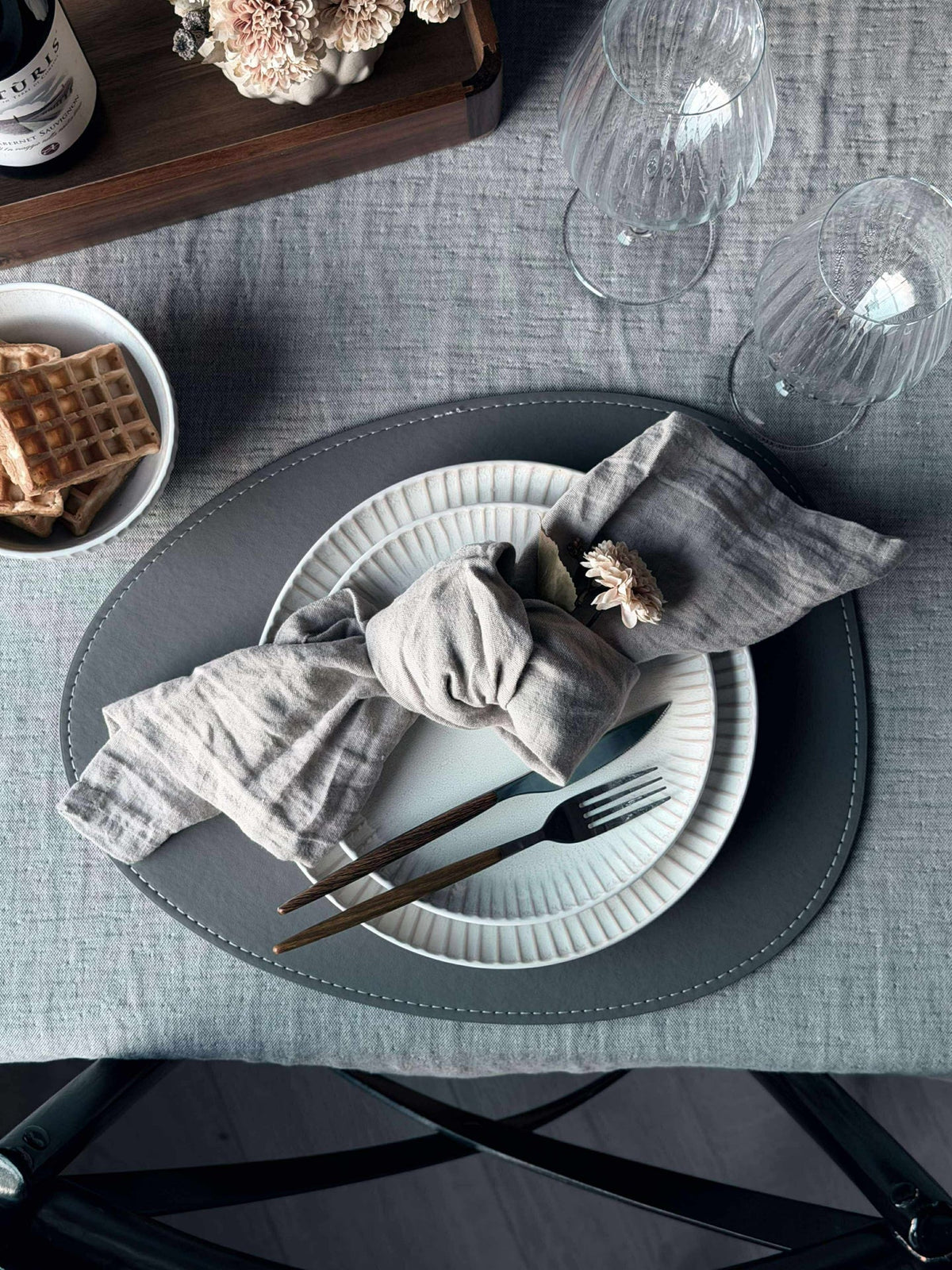 Set de table ovale - Gris