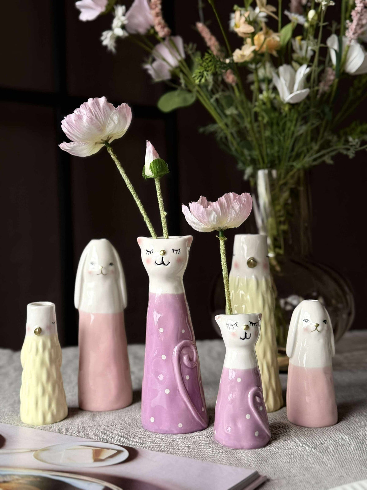 Vase - Lapin rose en plusieurs tailles